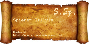 Spierer Szilvia névjegykártya